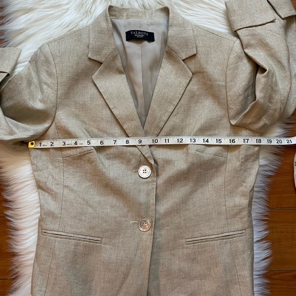 NWOT Talbots The Grace Fit Linen Sparkle Blazer 8P - Picture 8 of 9